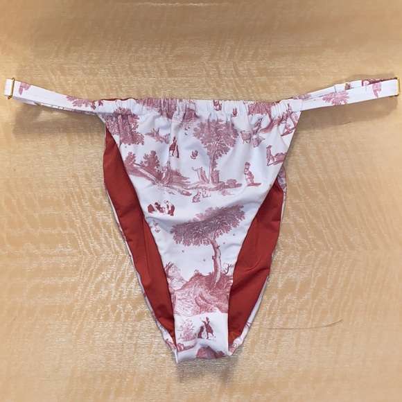 WeWoreWhat Onia Ruched Toile Vintage Bikini Bottom - Picture 4 of 8